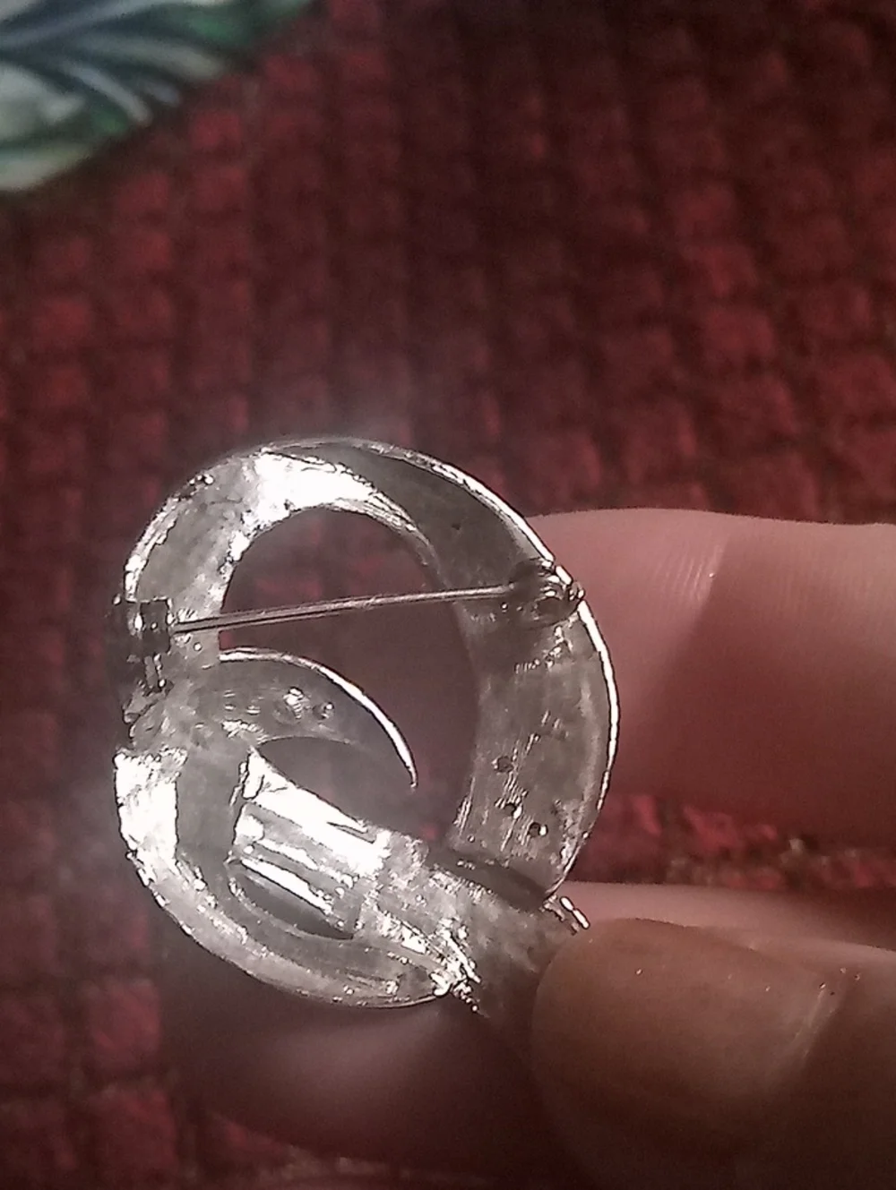 Crystal Encrusted Silver Ribbon Brooch - Women Jewelry